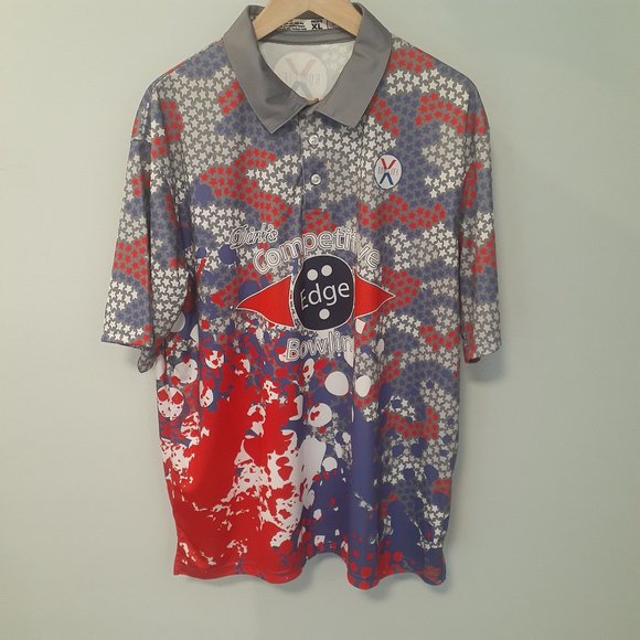 Bowlifi Men's XL Customized Bowling Button Polo - Picture 1 of 13